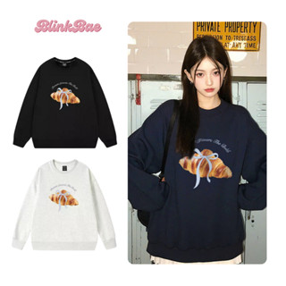 Áo Sweater Nữ BlinkBae Họa Tiết Croissant Coquette Chất Liệu Nỉ Bông Cao Cấp Dày Dặn Ấm Phong Cách Trẻ Trung SW14