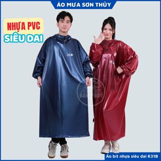 Áo mưa bít kín siêu to, áo mưa ích kỷ  K31 Bít nhựa PVC kẻ siêu dai, áo mưa bít kín Sơn Thủy bigsize