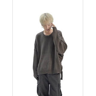 Áo len rủ dáng siêu rộng chi tiết rách phong cách grunge Brokeboiz