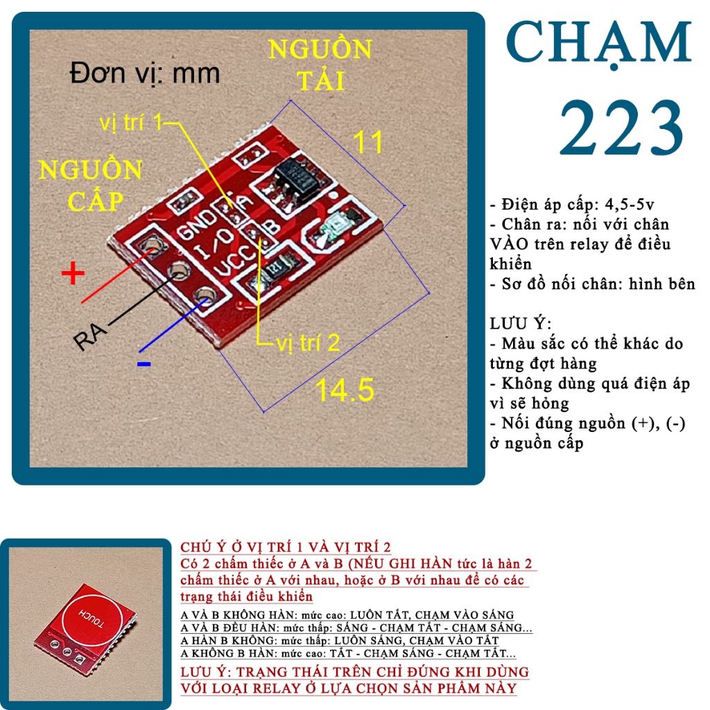 Công tắc chạm -TTP223 và TTP224