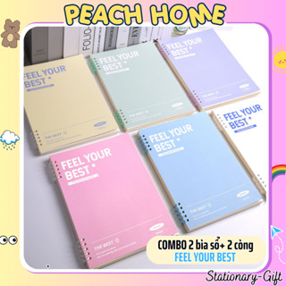 {SALE XUYÊN TẾT} Bìa Sổ Còng Nhựa FYBest Thay Được Giấy Size A5 B5 Tự Làm Vở/Binder Tập Refill Peach Home A4 A6 Cute Rẻ