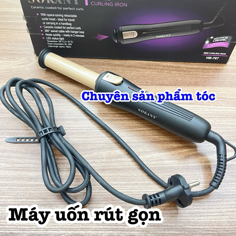 ✅Sokany Máy uốn tóc rút gọn 787 Ceramic Coated làm xoăn uốn cụp tiện lợi cho tóc ngắn và dài