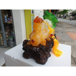 [Giá Tại Kho] Tỳ Hưu Phong Thuỷ  Kéo Bắp Cải Ngang 27cm Hàng Đẹp Loại 1 (Quà Tặng, Đặt Bàn Thờ Thần Tài)