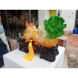 [Giá Tại Kho] Tỳ Hưu Phong Thuỷ  Kéo Bắp Cải Ngang 27cm Hàng Đẹp Loại 1 (Quà Tặng, Đặt Bàn Thờ Thần Tài)