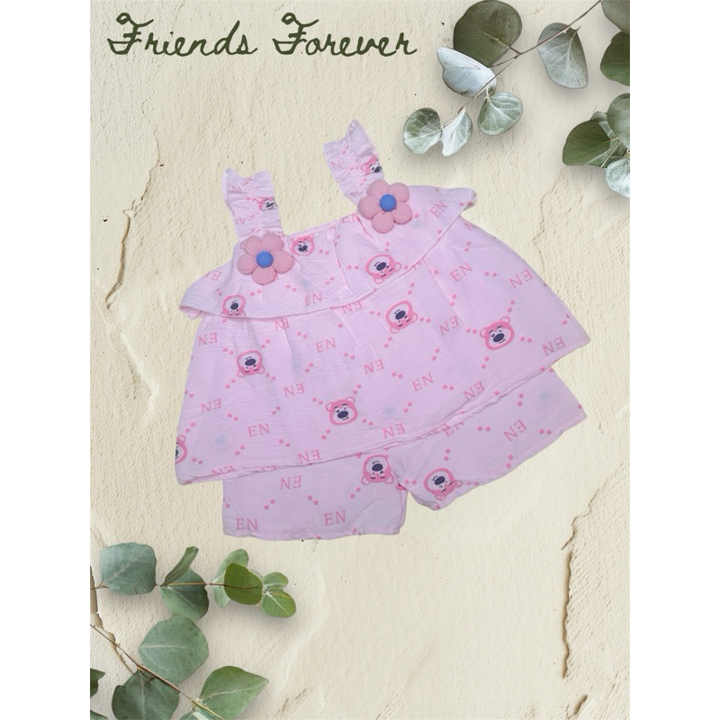 [Helen Kids Shop] - Bộ đũi hồng xinh xắn cho bé gái từ 6 - 15kg