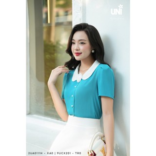 Áo Sơ Mi Nữ UNIVTH Ngắn Tay Cổ Sen Cài Hoa Cúc Ngọc Sang Trọng 2UA0111H - UNI KOREAN FASHION