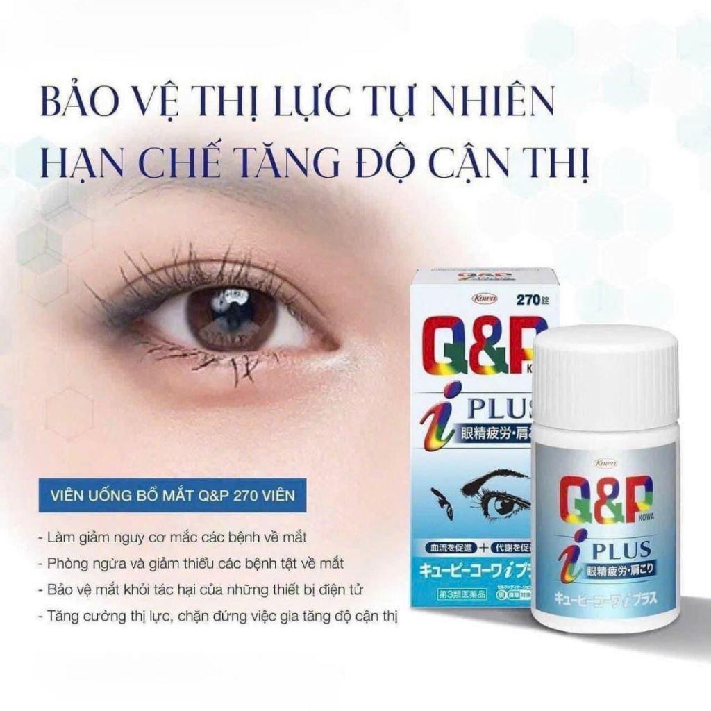 Viên Uống Bổ Mắt Q&P Kowa 270 Viên Nội Địa Nhật Bản bảo vệ thị lực