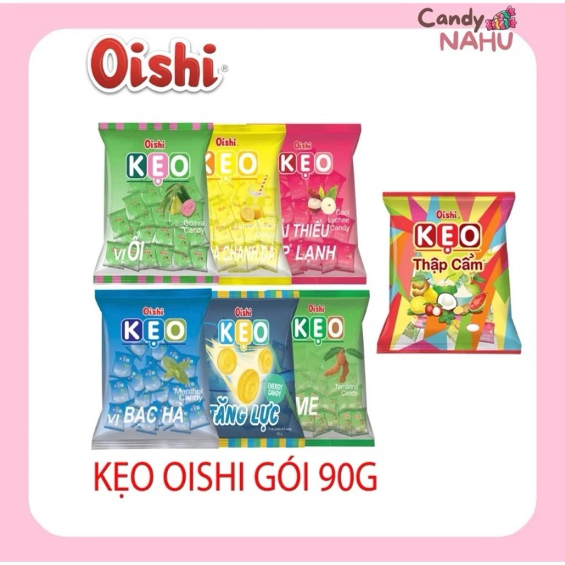 Combo 10 bịch kẹo oishi mix đủ vị, kẹo ngậm oishi nhiều vị ổi, vải chanh bạc hà me thập cẩm