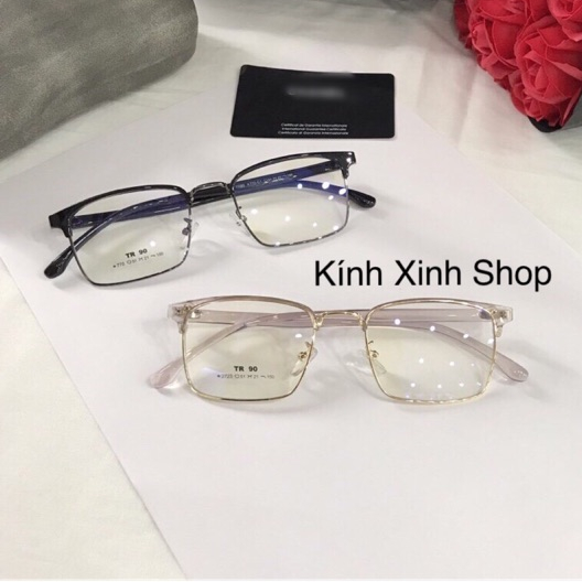 Kính gọng nửa viền Mắt vuông Basic