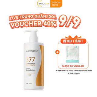 Sữa dưỡng thể 377 Niacinamide Retinol LUCENBASE hỗ trợ khóa ẩm làm sáng da 250ml