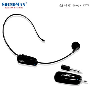 Micro không dây Soundmax MC-01 | Kết nối Jack 3.5mm / 6mm | Pin 400mAh sử dụng trên 4h | Bảo hành 1 năm