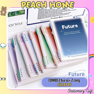 {SALE XUYÊN TẾT} Bìa Sổ Còng Nhựa GALAXY Thay Được Giấy Size A5 B5 Tự Làm Vở/Binder Tập Refill Peach Home A4 A6 Cute