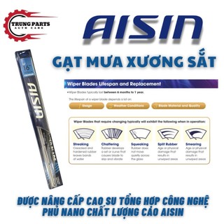 Gạt mưa AISIN Xương Sắt Cao Su tổng hợp MỚI - công nghệ phủ Nano cao cấp Cho Nhiều Dòng Xe - Full size từ 14” đến 26”