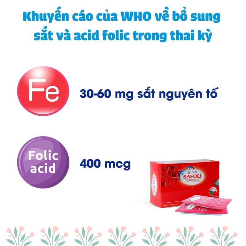Combo Sắt Hữu Cơ Cho Bà Bầu Avisure Safoli 30 viên Và DHA Tinh Khiết Avisure DHA 40 viên