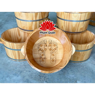  Chậu gỗ ngâm chân huyệt đạo chậu gỗ ngâm chân hình bàn chân 