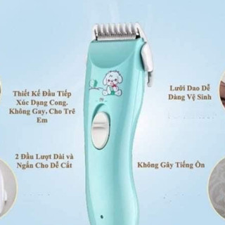 Tông đơ cắt tóc cho bé trẻ em cầm tay sạc điện TOIR 102 tiếng ồn thấp hình con cún đáng yêu