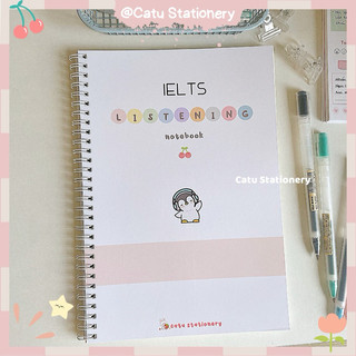 Sổ học IELTS listening kẻ bảng sẵn giấy caro layout khoa học