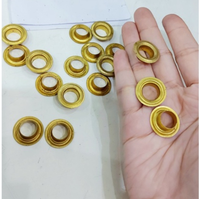 Khoen ore mắt cáo 12mm Bằng sắt xi màu VÀNG Khuy mắt cáo bấm bạt, túi giấy Túi 100 cái +100 long đền