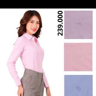 3 màu CÓ SẴN. Áo sơ mi Thái Hoà sọc thẳng mã 640 có 3 màu hồng, xanh, tím.