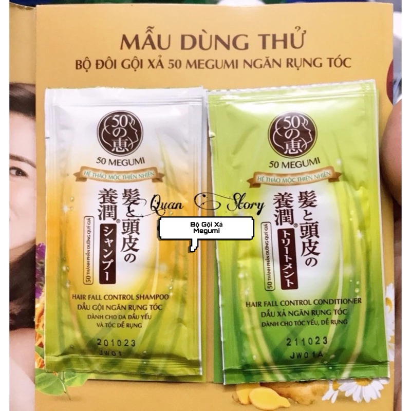 [ Mẫu Thử ] Sét 10 gói Dầu Gội  Ngăn Ngừa Rụng Tóc -50 MEGUMI ( 10 gói Dầu gội 9ml )