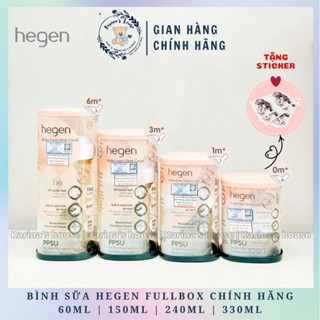 [Chính hãng] Bình sữa HEGEN Fullbox cho bé từ sơ sinh, chống sặc, chống đầy hơi - size 60/150/240/330ml Karina’s house