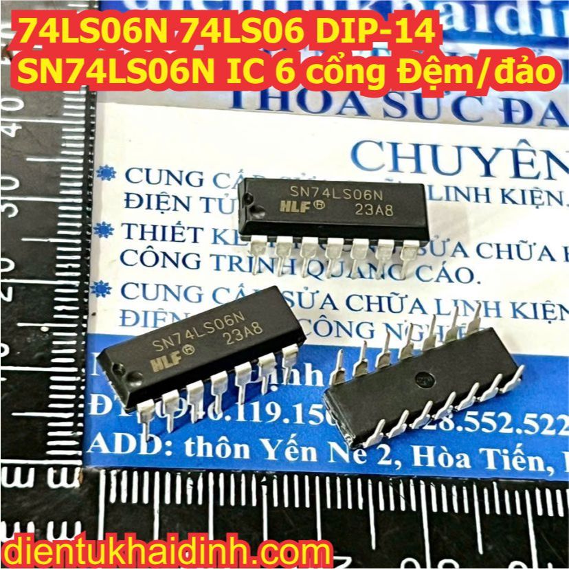 3 con 74LS06N 74LS06 DIP-14 SN74LS06N IC 6 cổng Đệm/đảo kde3015