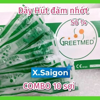 (COMBO 10 sợi) Dây hút đàm nhớt, có khóa, số 14 .