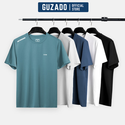 COMBO 2 Áo thể thao nam GUZADO vải Coolmax dệt lỗ kim, co giãn, mau khô, vận động thoải mái CB2GTS04-CB2GATS25S004