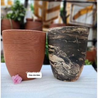 Chậu đất nung - chậu ống cao (loang giao ngẫu nhiên) kích thước trên ảnh