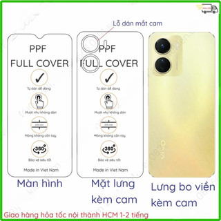  Dán PPF Vivo Y16   Y02S   Y01  Y03  Y18  Y18E loại trong nhám dành cho màn hình mặt lưng full viền 