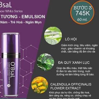 DATE 2028 - Serum Xoá Nám, Trẻ Hoá Và Căng Mịn O’Bsal Flower Blossoming Snow Face Tender Skin Emulsion 60ml Obsal