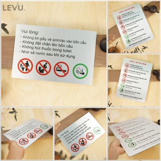 Bảng nội quy nhà vệ sinh chung LEVU ALB-BG08 dán tường hướng dẫn giữ sạch phòng toilet chung