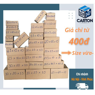 (Combo 100 Hộp  carton)  đóng hàng  size vừa- lớn, hộp giấy gói hàng, thùng bìa carton giá rẻ