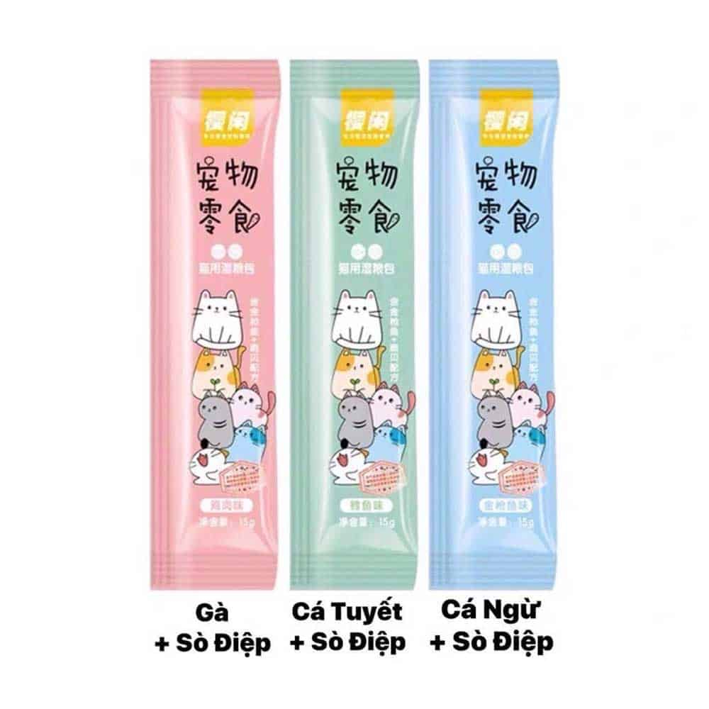 (Combo 10 que) súp thưởng 15gr cho mèo