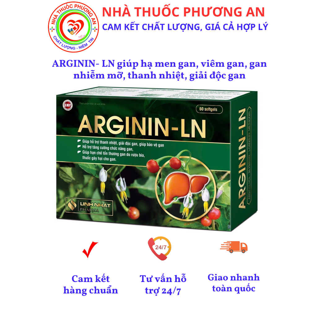 Sản phẩm chính hãng ARGININ- LN Viên bổ gan- Giúp thanh nhiệt, giải độc gan, bảo vệ tế bào gan