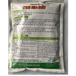 Phân bón hữu cơ Siêu hoa giấy giúp tậu tán, cứng cây, ra nhiều hoa - Gói 700gr