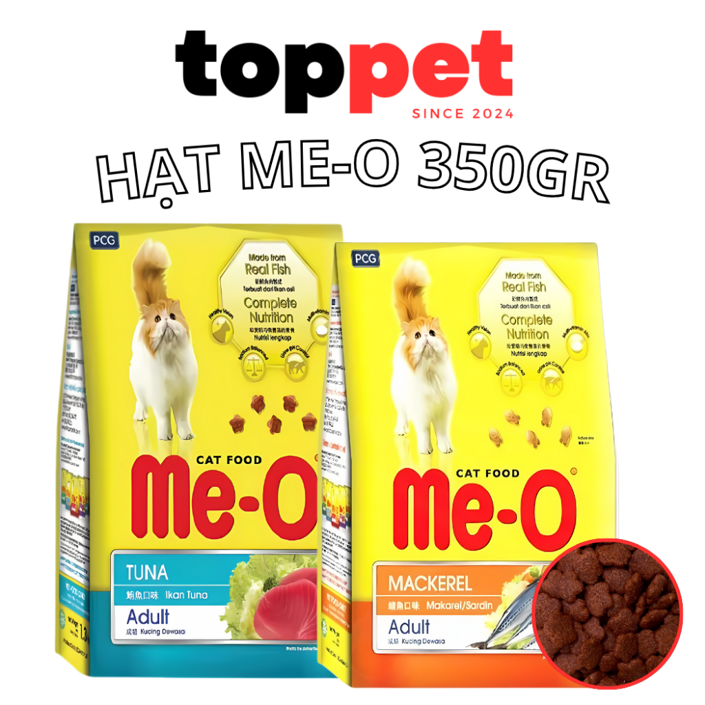 Hạt cho mèo ME-O TÚI 350Gr. Thức ăn khô cho mèo Me-O Túi 350gr dinh dưỡng