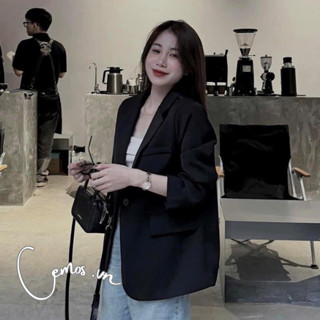 Áo Blazer Nữ Tay Dài Trơn Form Rộng Trẻ Trung - Áo vest khoác ngoài Cemos Store
