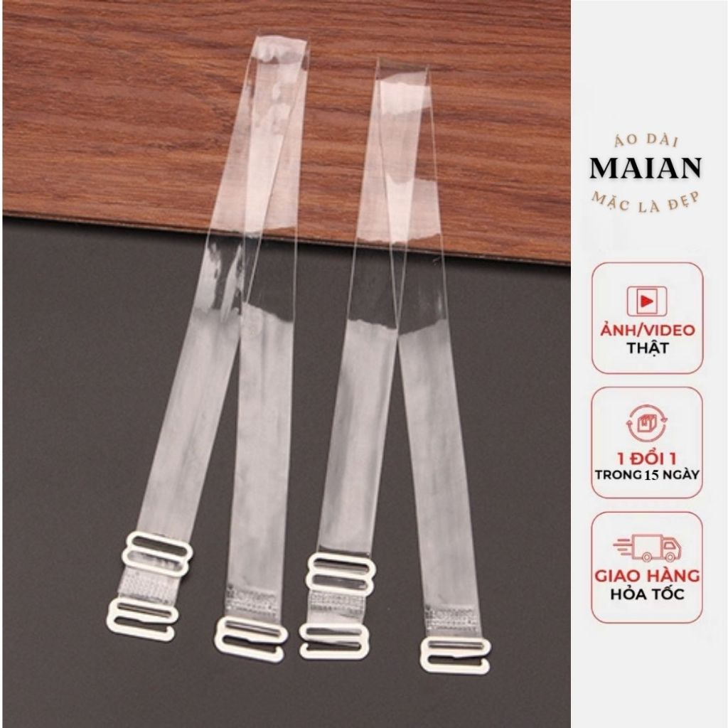 Dây quai áo trong cho nữ PK02 Dây nhựa sợi dẹt trong suốt siêu dai cực chắc chắn tiện dụng - CHAKOVE