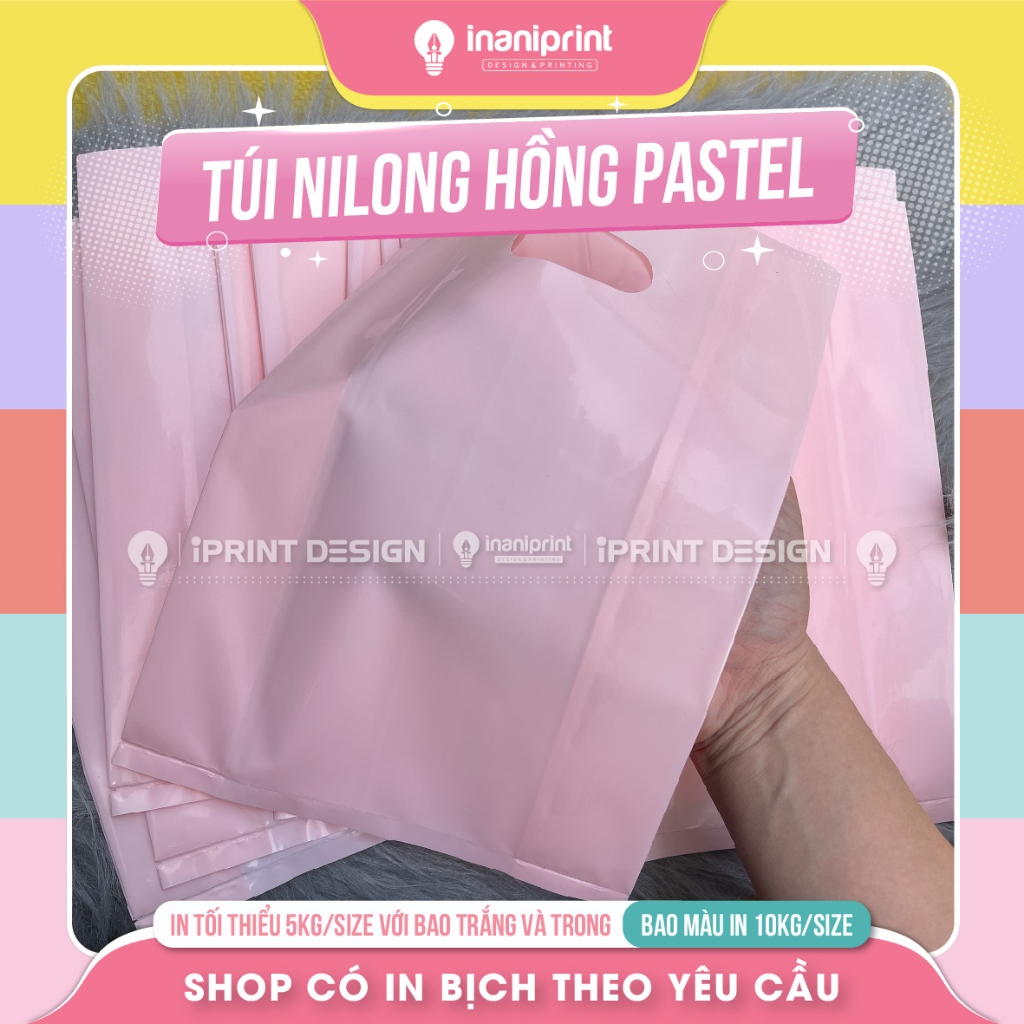 Nhiều Mẫu Bao Xốp Nilong Hột Xoài Pe Bóng Dẻo Hồng Pastel - In Theo Yêu Cầu