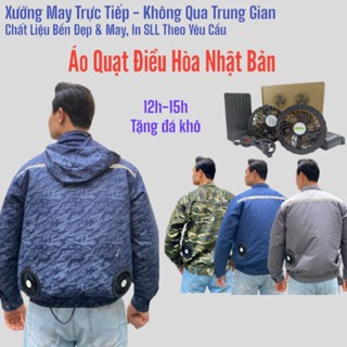 Áo Quạt Điều Hoà Làm Mát Chống Nóng Bảo Hộ Lao Động Vải Kaki Cao Cấp Màu Xanh Đen