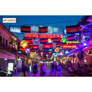 Tranh lụa 3d Hồng Kông Đường Phố trang trí quán ăn chuyên nghiệp...
