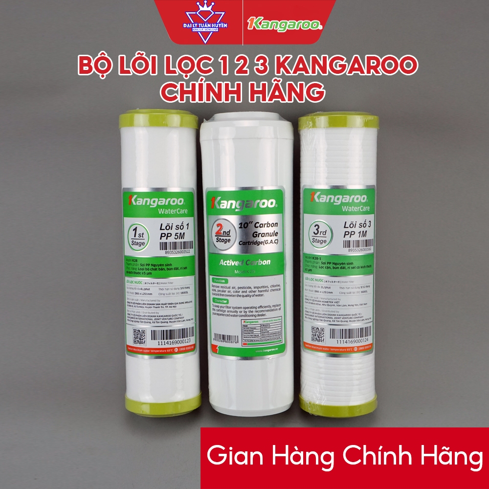 Bộ Lõi Lọc Nước 123 Kangaroo Chính Hãng