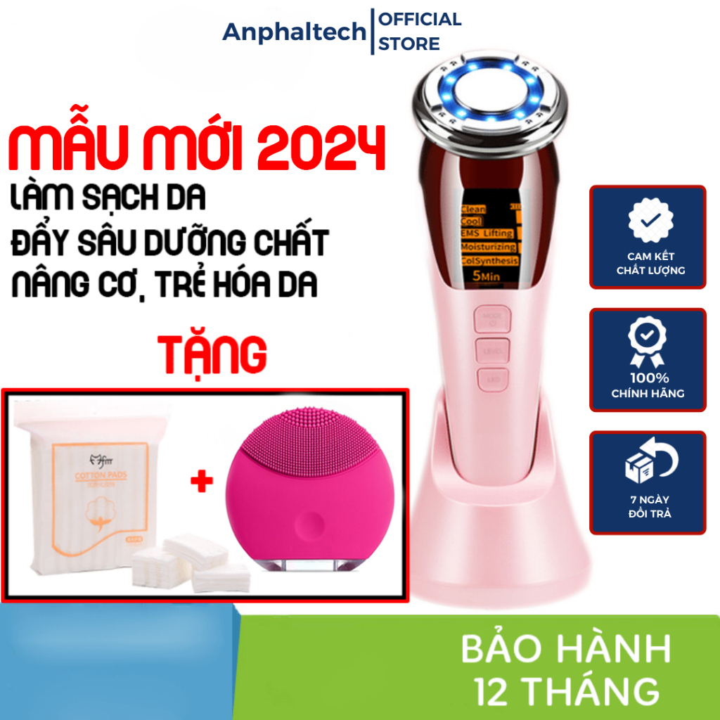 Máy Điện Di Tinh Chất D818 Anphaltech Store, Máy Massage Mặt Nóng Lạnh Đẩy Tinh Chất Chăm Sóc Da Thế Hệ Mới 2024