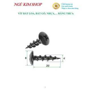 VÍT BẮT LOA M4 x L RĂNG THƯA MẠ ĐEN