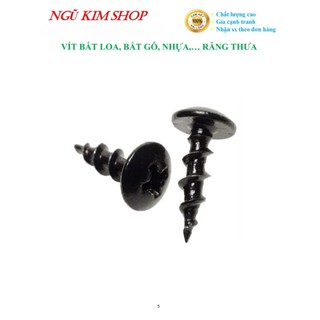 VÍT BẮT LOA M4 x L RĂNG THƯA MẠ ĐEN