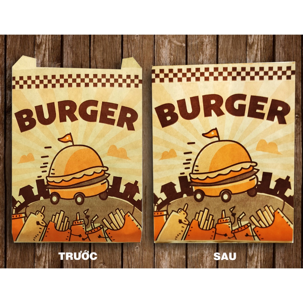Túi/bao Burgers Thành Phố - 1000 túi - kraft Nhật