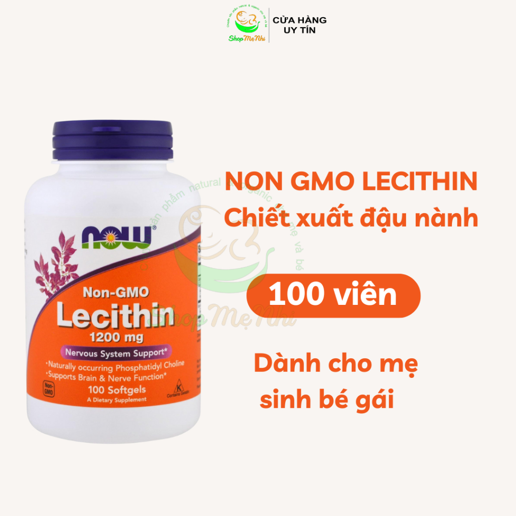 Viên uống chống tắt tia sữa sunflower lecithin 1200mg now foods, Shop Mẹ Nhi Organic.