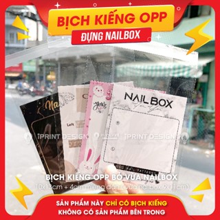 Bịch kiếng OPP có keo đựng Nailbox - 10x13cm + 4cm miệng dán