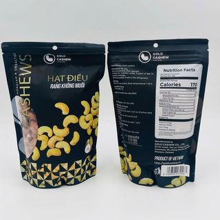 Hạt Điều Vỏ Lụa Rang Tự Nhiên Nguyên Vị Không Muối Hàng Xuất Khẩu Túi Zip 500gr